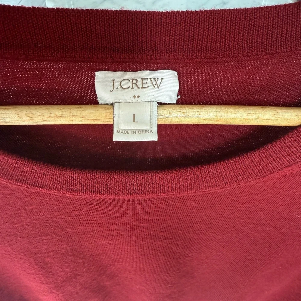 J. Crew Rich Red Crew Neck Sweater